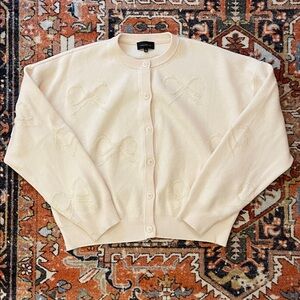 NWOT Majorelle Helka Bow Cardigan Ivory | Women’s Size XS/S
